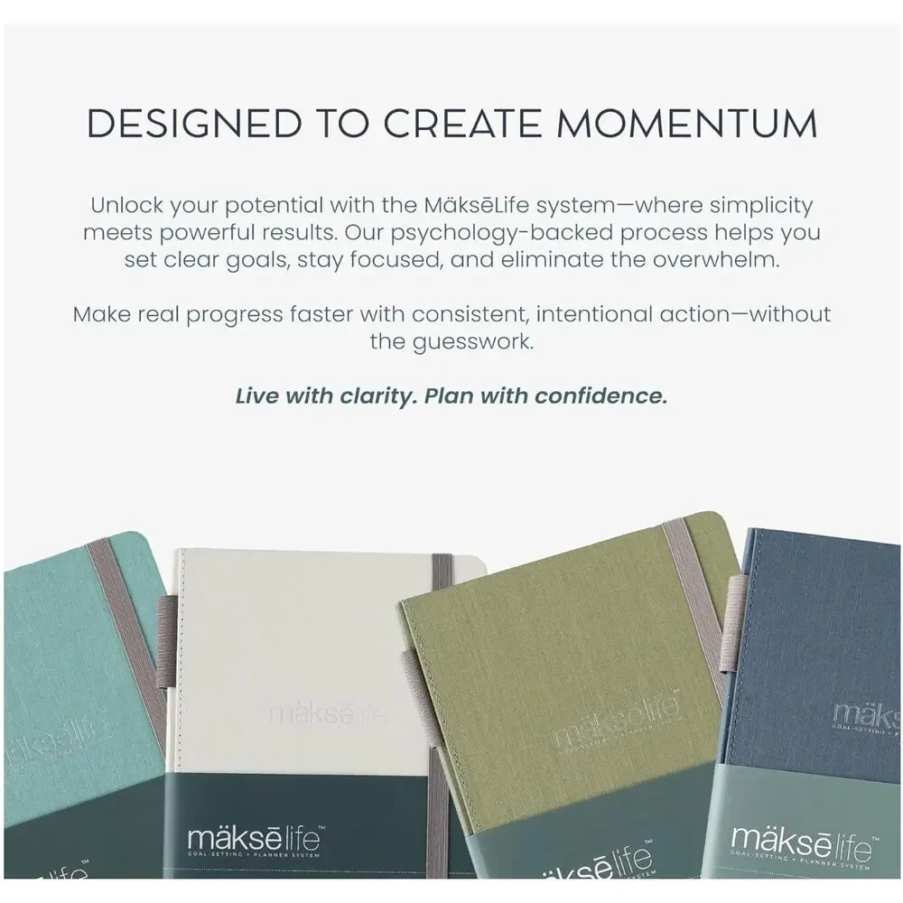 MäksēLife Quarterly Planner Goal Setting Personal Habit Tracker Reflections NEW